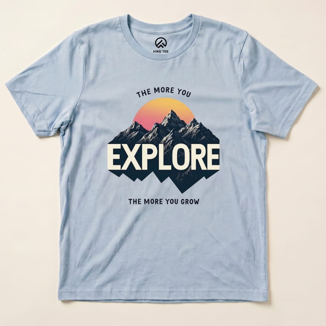The More You Explore Shirt Hike Tee T-Shirt Baby Blue / S