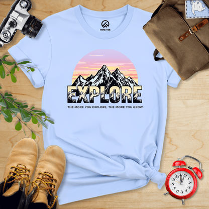 Hike Tee T-Shirt Baby Blue / S The More You Explore The More You Grow Shirt