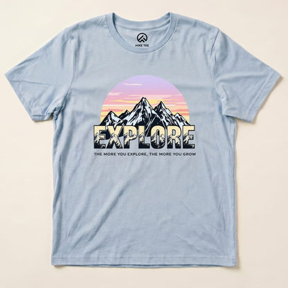 The More You Explore The More You Grow Shirt Hike Tee T-Shirt Baby Blue / S