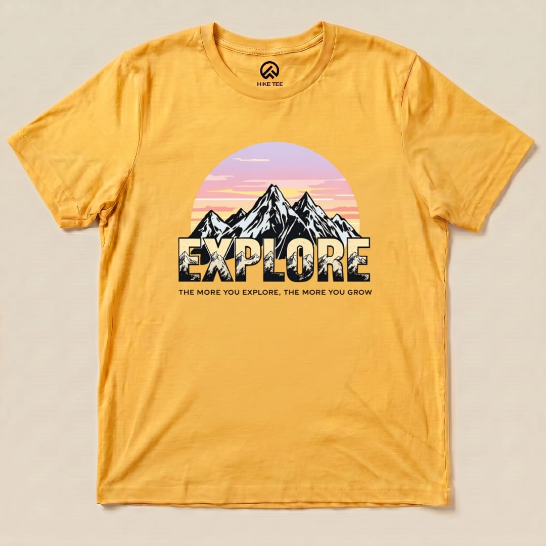 The More You Explore The More You Grow Shirt Hike Tee T-Shirt Gold / S