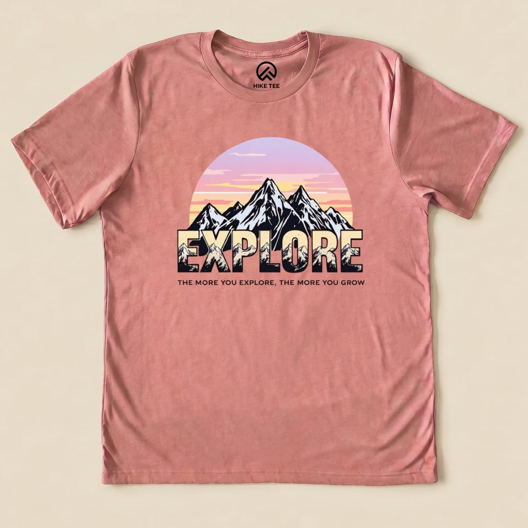 The More You Explore The More You Grow Shirt Hike Tee T-Shirt Heather Mauve / S
