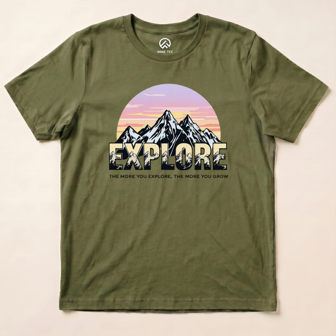 The More You Explore The More You Grow Shirt Hike Tee T-Shirt Military Green / S