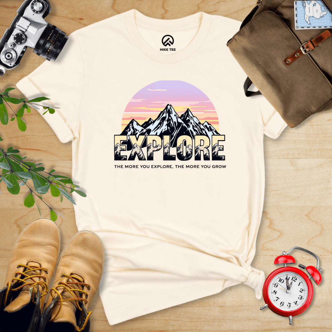 Hike Tee T-Shirt Natural / S The More You Explore The More You Grow Shirt