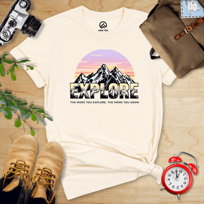 Hike Tee T-Shirt Natural / S The More You Explore The More You Grow Shirt