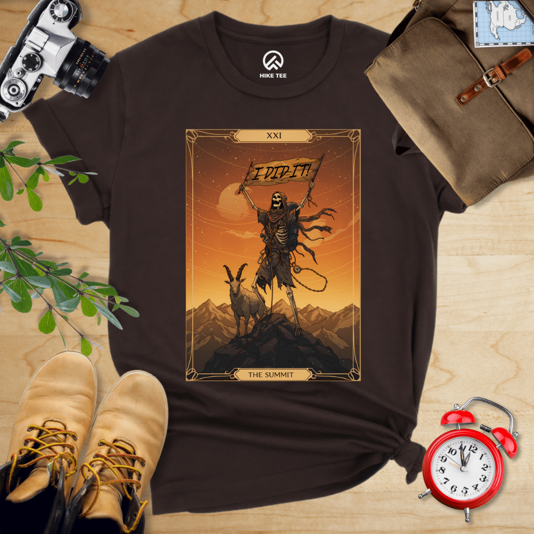 Hike Tee T-Shirt Brown / S The Summit Tarrot Card Shirt