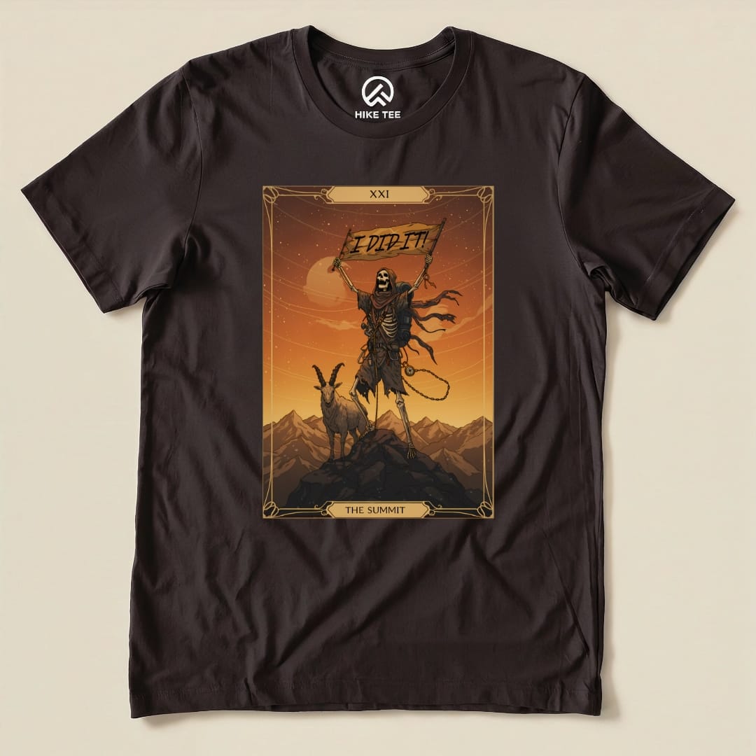 Hike Tee T-Shirt Brown / S The Summit Tarrot Card Shirt