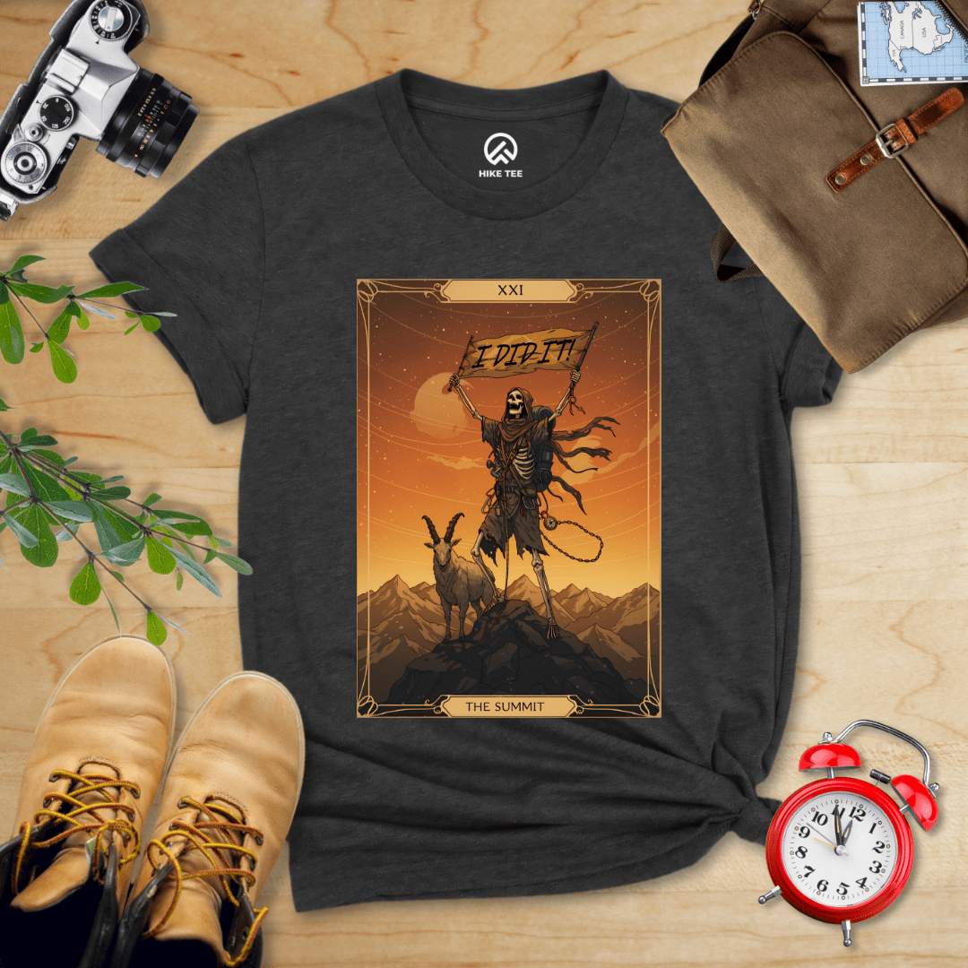 Hike Tee T-Shirt Dark Grey Heather / S The Summit Tarrot Card Shirt