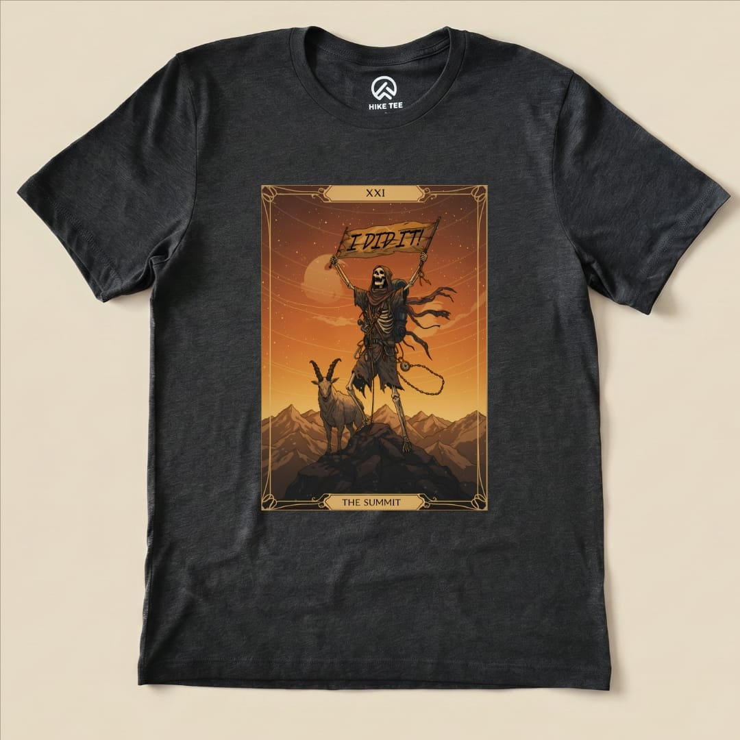 Hike Tee T-Shirt Dark Grey Heather / S The Summit Tarrot Card Shirt