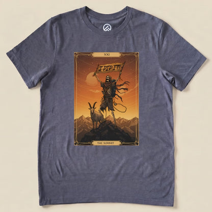 Hike Tee T-Shirt Heather Navy / S The Summit Tarrot Card Shirt