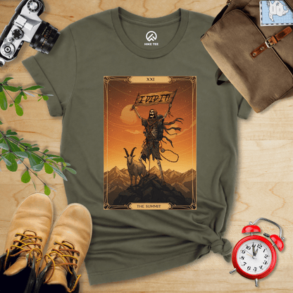 Hike Tee T-Shirt Military Green / S The Summit Tarrot Card Shirt