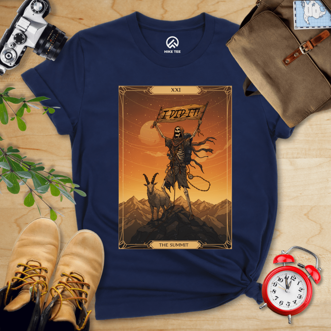 Hike Tee T-Shirt Navy / S The Summit Tarrot Card Shirt