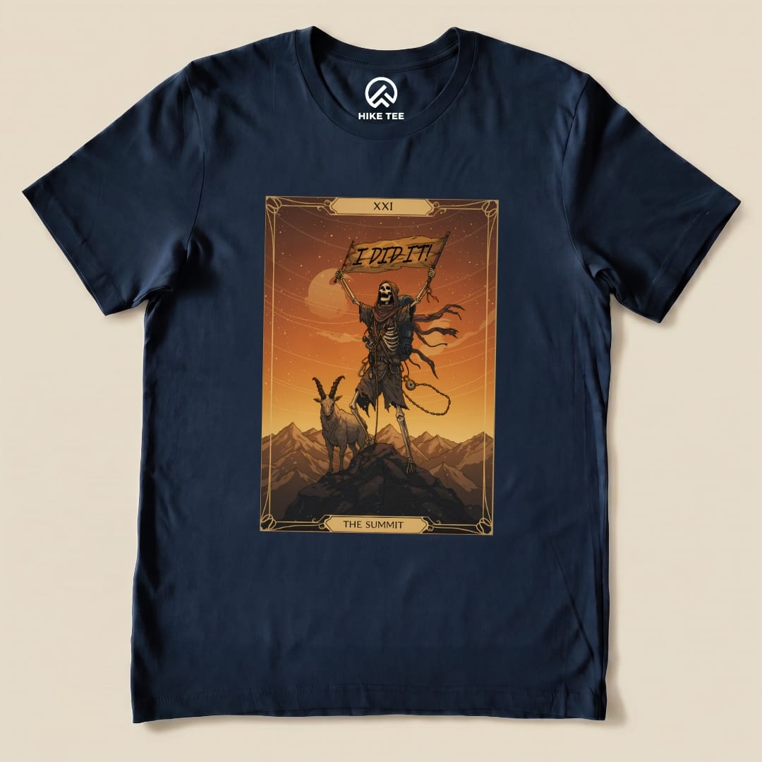 Hike Tee T-Shirt Navy / S The Summit Tarrot Card Shirt