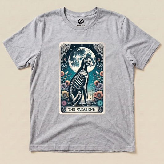 The Vagabond Tarot Card Cat Shirt Hike Tee T-Shirt Athletic Heather / S