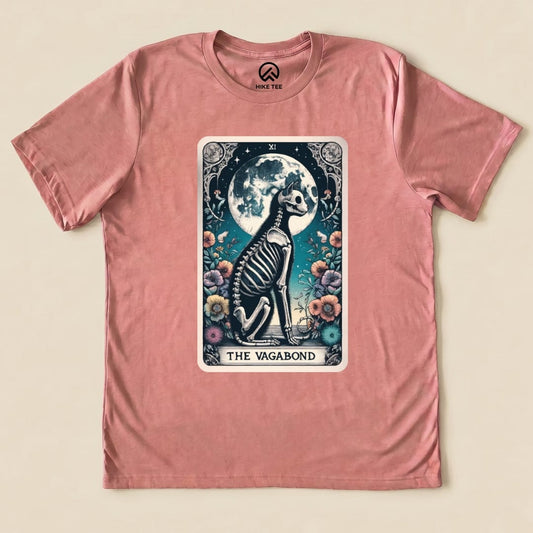 The Vagabond Tarot Card Cat Shirt Hike Tee T-Shirt Heather Mauve / S