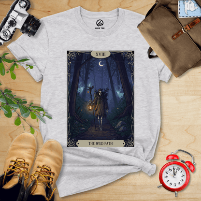 Hike Tee T-Shirt Athletic Heather / S The Wild Path Tarrot Card Shiirt