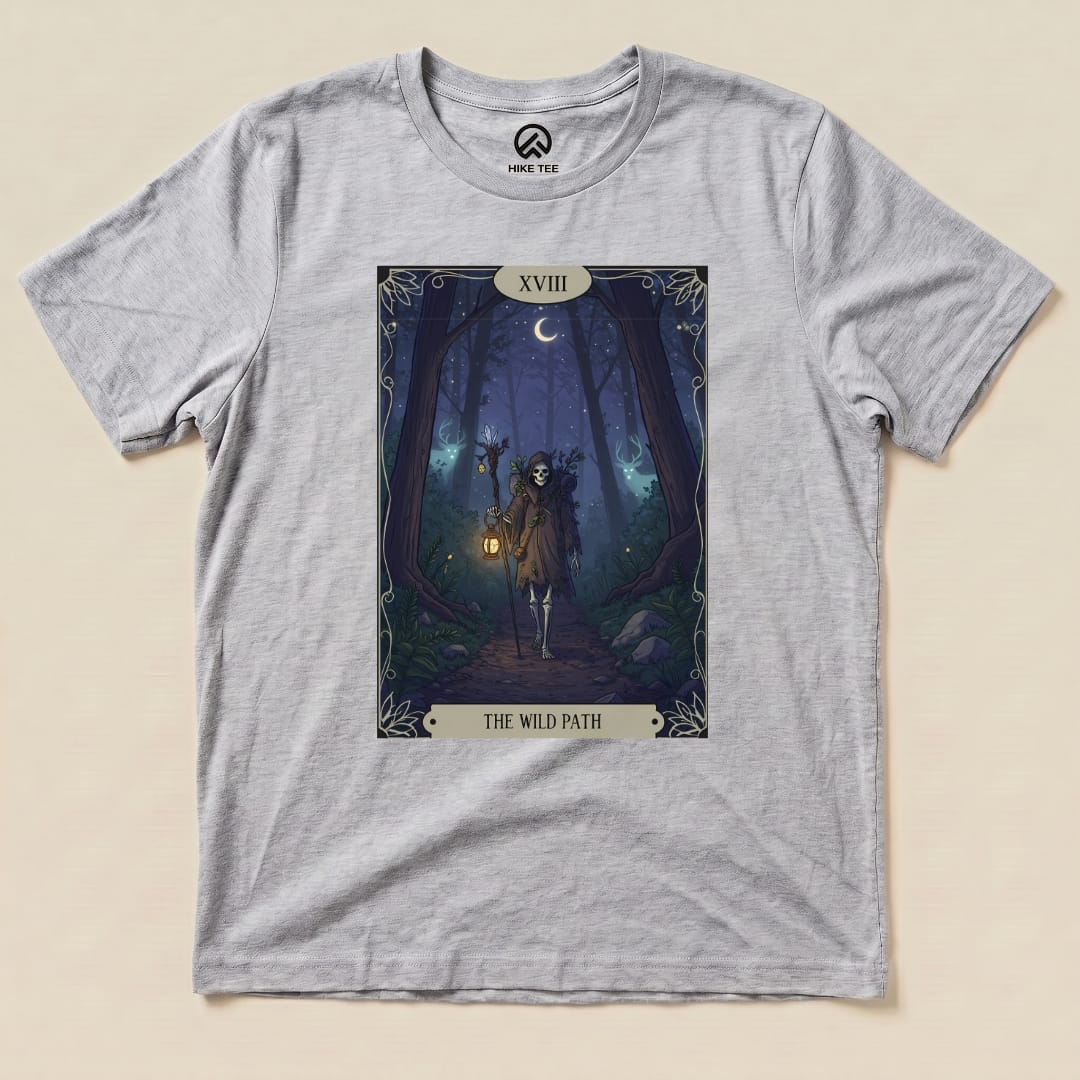 Hike Tee T-Shirt Athletic Heather / S The Wild Path Tarrot Card Shiirt