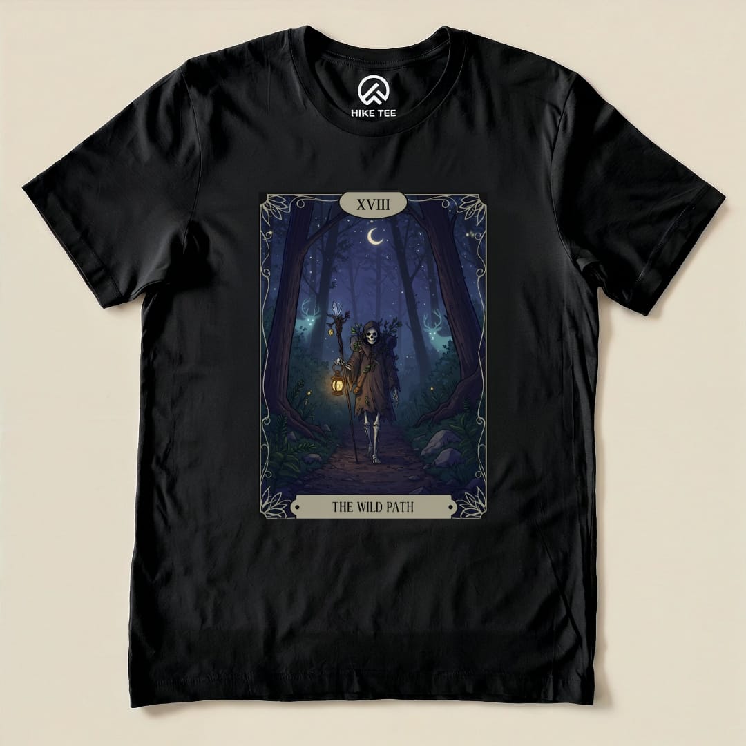 Hike Tee T-Shirt Black / S The Wild Path Tarrot Card Shiirt