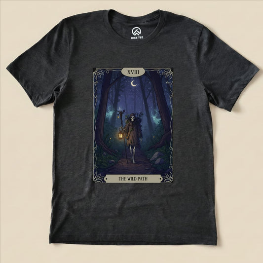 Hike Tee T-Shirt Dark Grey Heather / S The Wild Path Tarrot Card Shiirt