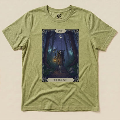 Hike Tee T-Shirt Heather Green / S The Wild Path Tarrot Card Shiirt