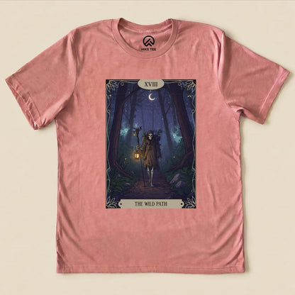 Hike Tee T-Shirt Heather Mauve / S The Wild Path Tarrot Card Shiirt