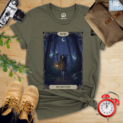 Hike Tee T-Shirt Military Green / S The Wild Path Tarrot Card Shiirt