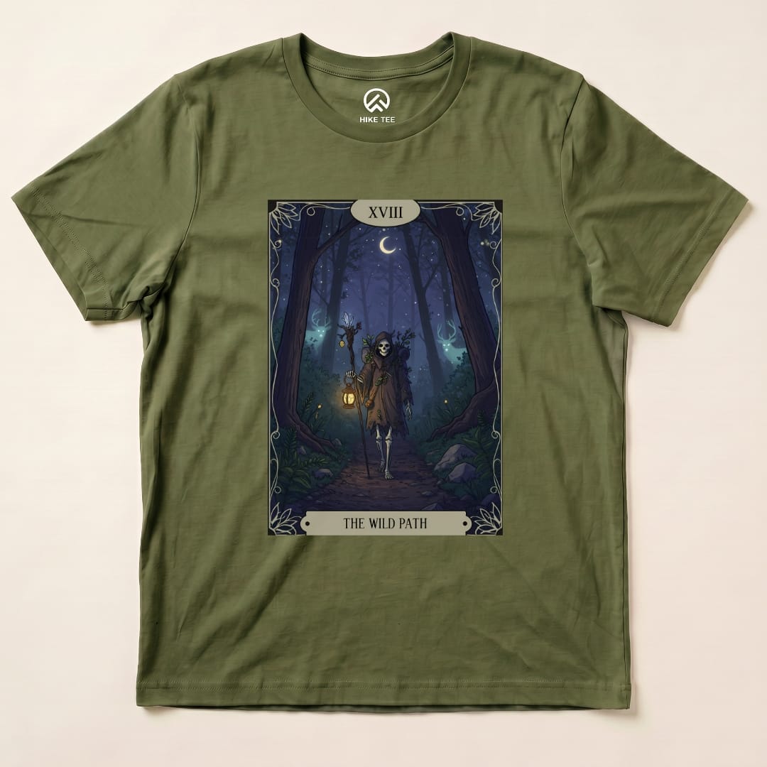 Hike Tee T-Shirt Military Green / S The Wild Path Tarrot Card Shiirt