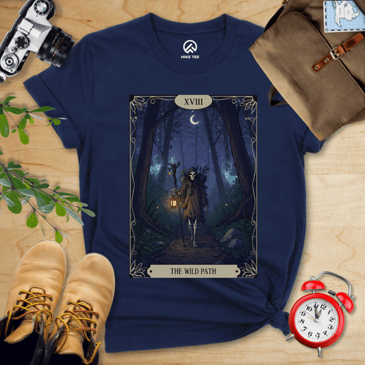 Hike Tee T-Shirt Navy / S The Wild Path Tarrot Card Shiirt