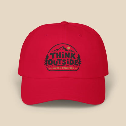 Think Outside No Box Cap Hike Tee Hats Cranberry