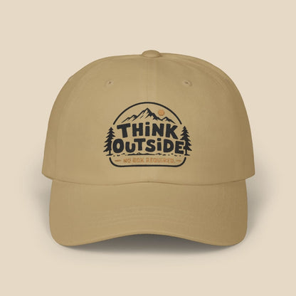 Think Outside No Box Cap Hike Tee Hats Khaki