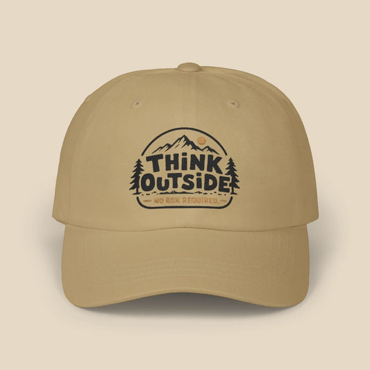 Think Outside No Box Cap Hike Tee Hats Khaki