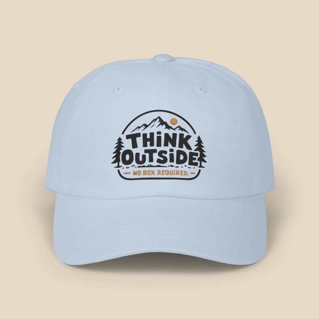 Think Outside No Box Cap Hike Tee Hats Light Blue