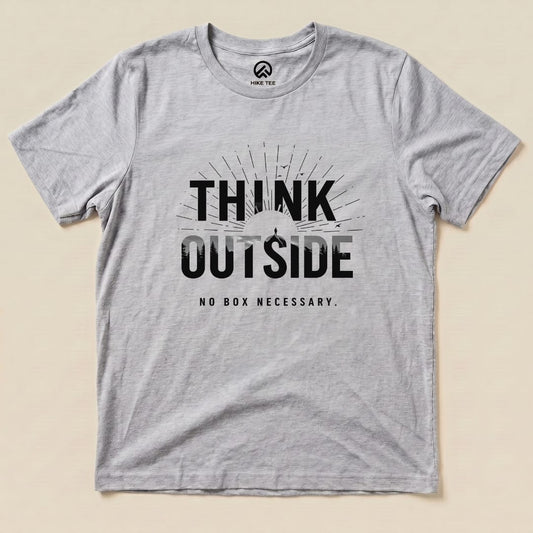 Think Outside No Box Necessary Shirt Hike Tee T-Shirt Athletic Heather / S