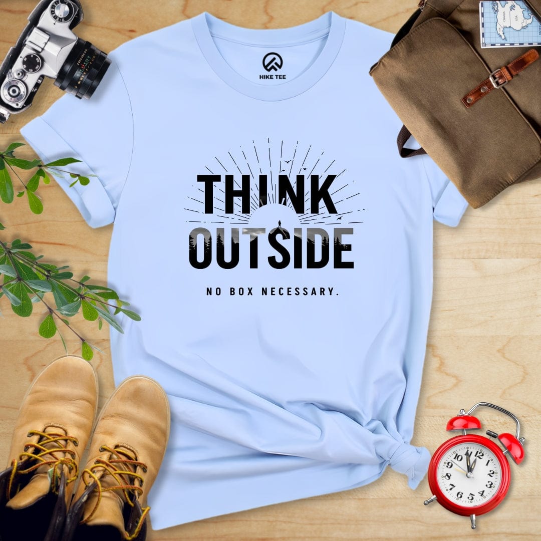 Hike Tee T-Shirt Baby Blue / S Think Outside No Box Necessary Shirt
