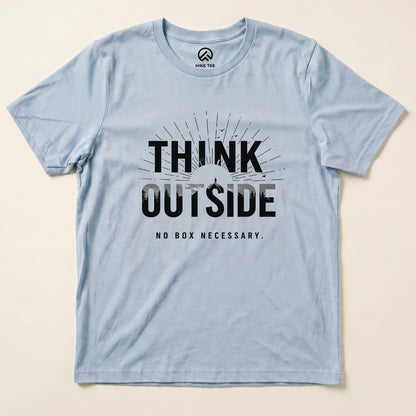 Think Outside No Box Necessary Shirt Hike Tee T-Shirt Baby Blue / S