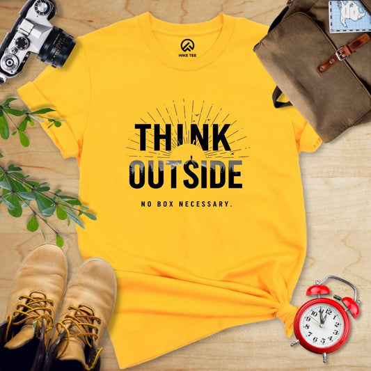 Hike Tee T-Shirt Gold / S Think Outside No Box Necessary Shirt