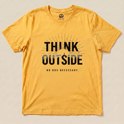 Think Outside No Box Necessary Shirt Hike Tee T-Shirt Gold / S