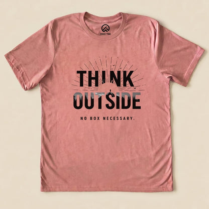 Think Outside No Box Necessary Shirt Hike Tee T-Shirt Heather Mauve / S
