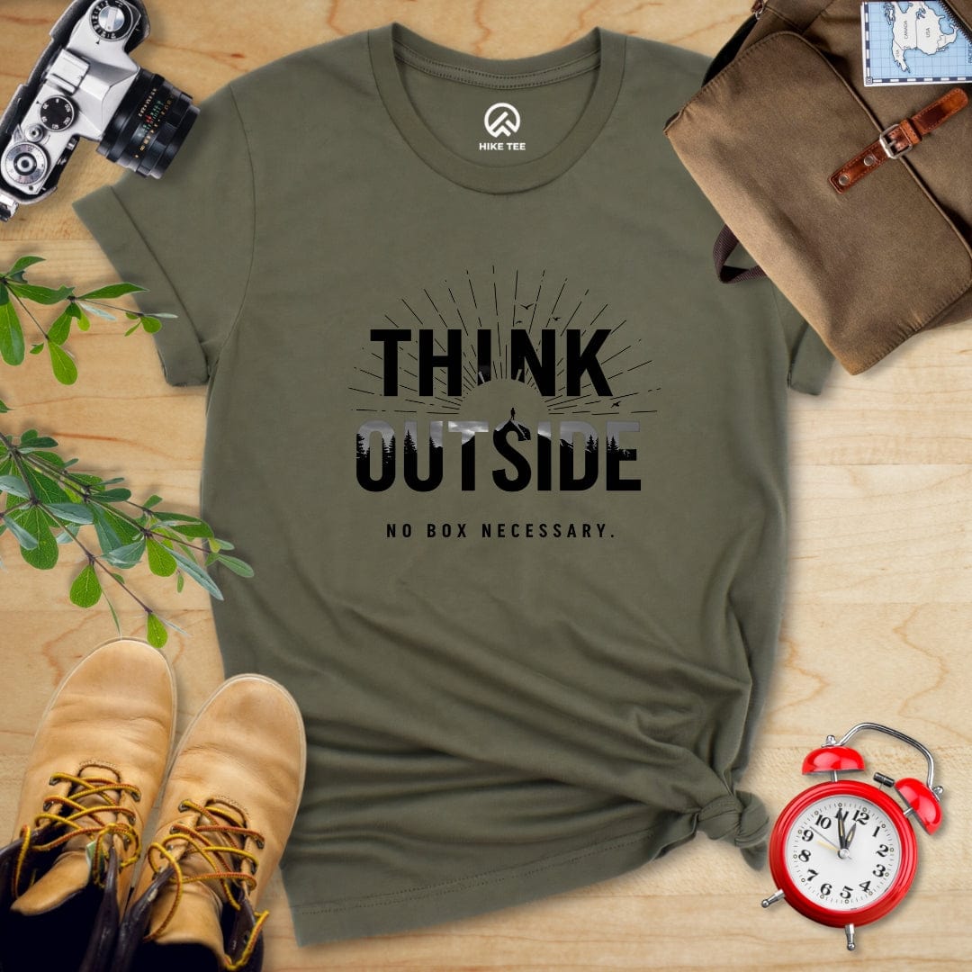 Hike Tee T-Shirt Military Green / S Think Outside No Box Necessary Shirt