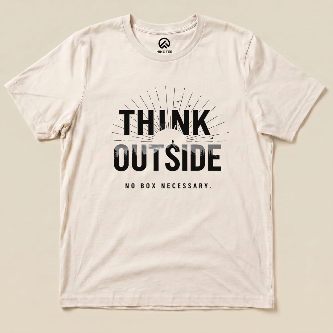 Think Outside No Box Necessary Shirt Hike Tee T-Shirt Natural / S