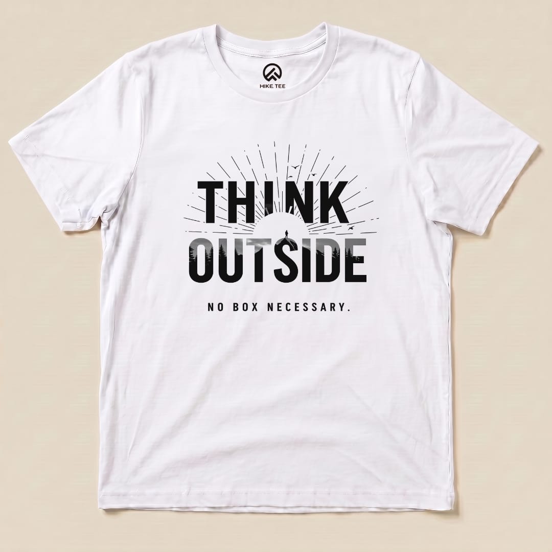 Think Outside No Box Necessary Shirt Hike Tee T-Shirt White / S