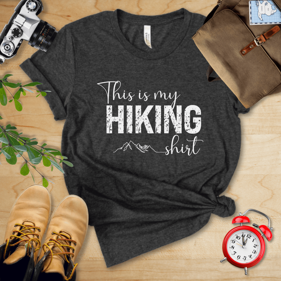 Printify T-Shirt Dark Grey Heather / S This Is My Hiking Shirt