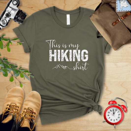 Printify T-Shirt Military Green / S This Is My Hiking Shirt