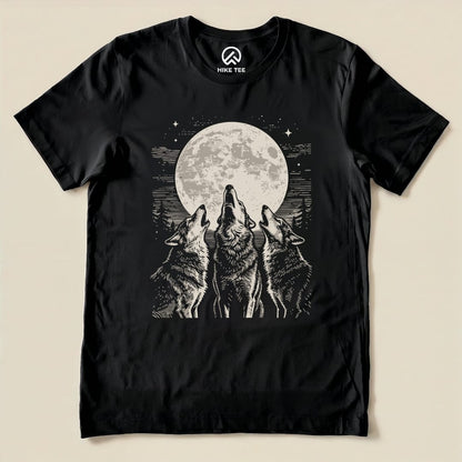 Hike Tee T-Shirt Black / S Three Wolf and Moon Shirt