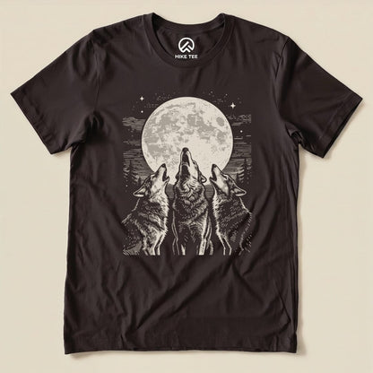 Hike Tee T-Shirt Brown / S Three Wolf and Moon Shirt