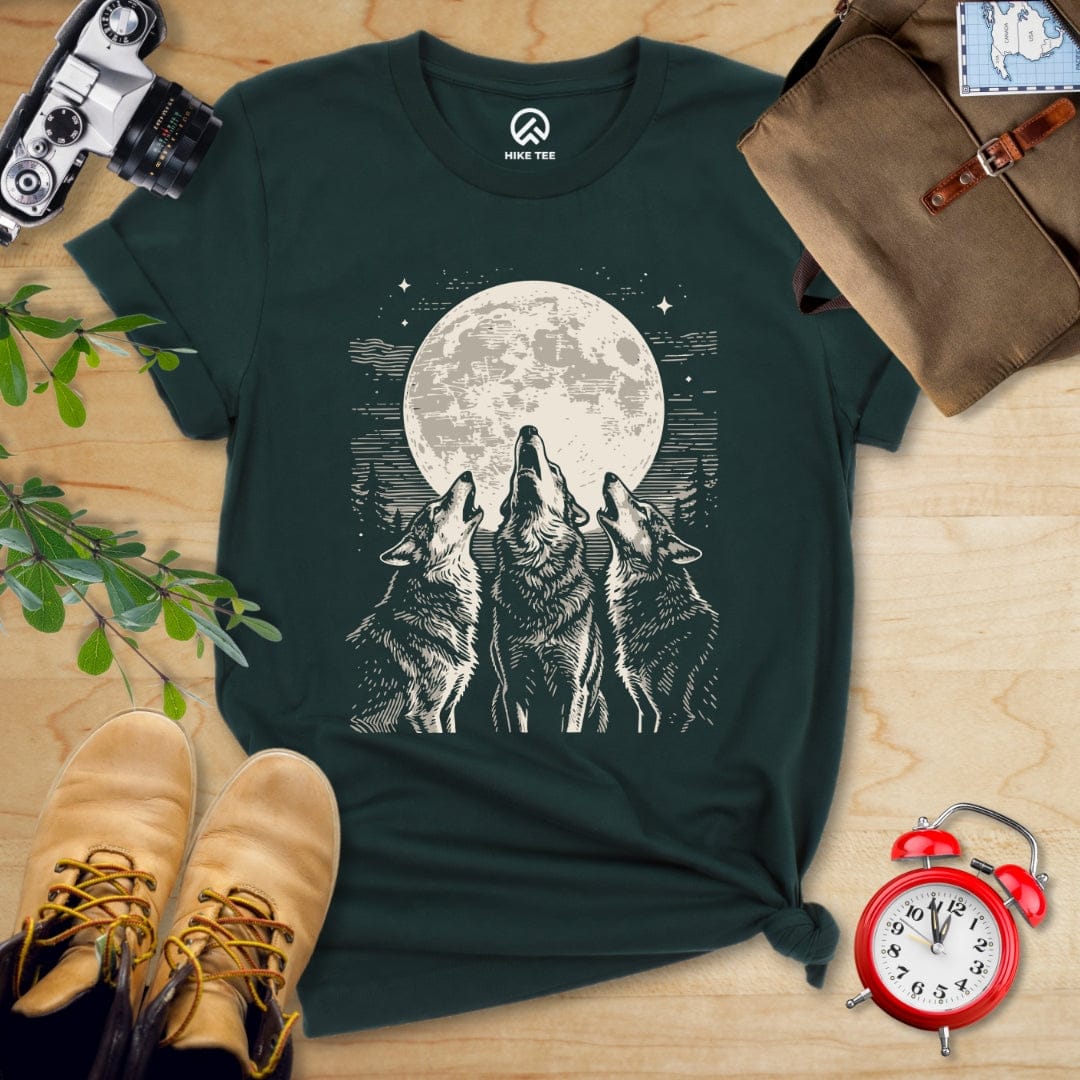 Hike Tee T-Shirt Forest / S Three Wolf and Moon Shirt