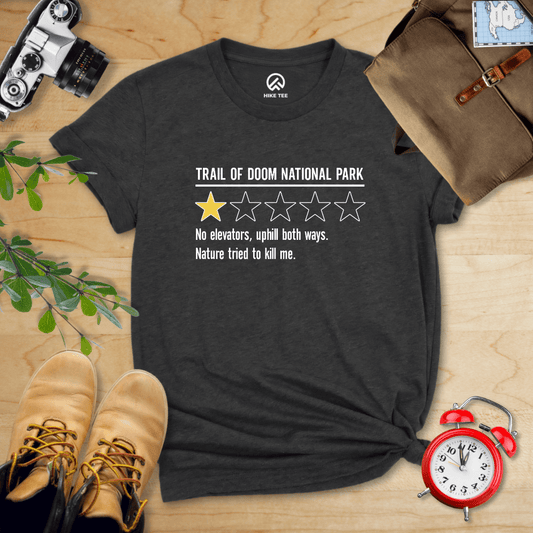 Hike Tee T-Shirt Dark Grey Heather / S Trail of Doom Review Shirt