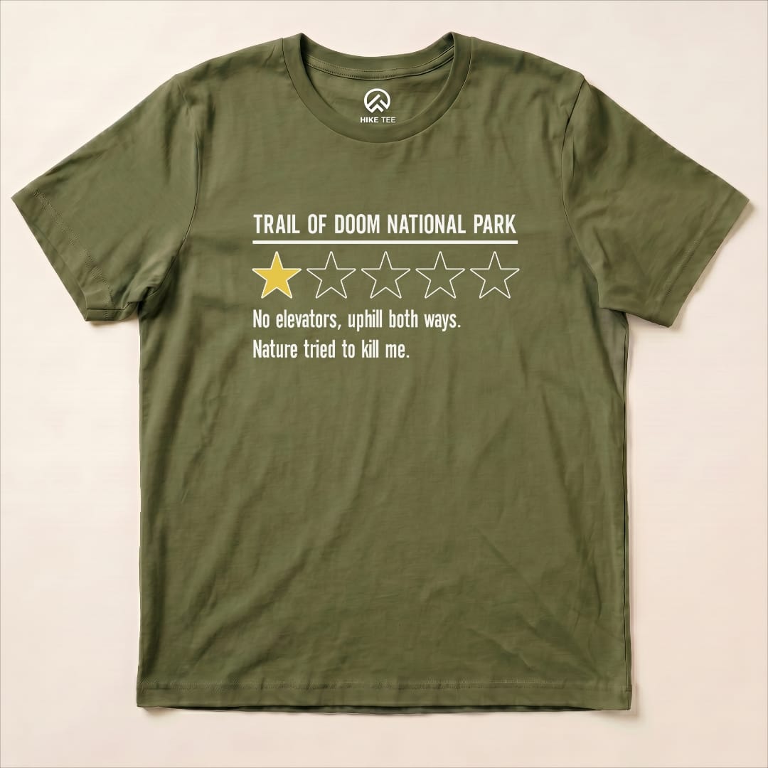 Trail of Doom Review Shirt Hike Tee T-Shirt Military Green / S