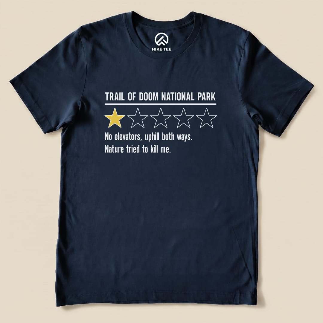 Trail of Doom Review Shirt Hike Tee T-Shirt Navy / S