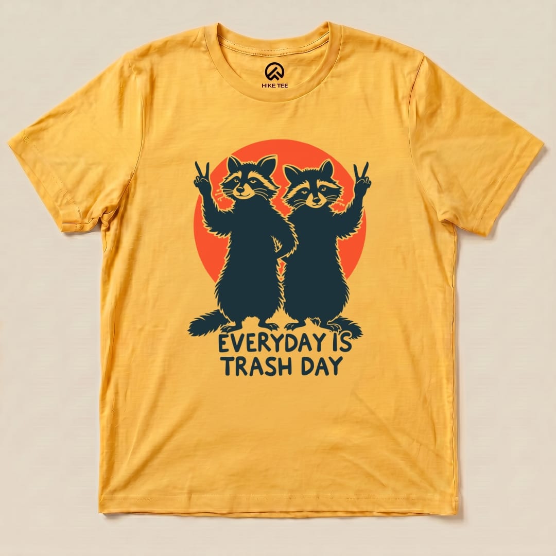Trash Day Raccoon Shirt Hike Tee T-Shirt Gold / S