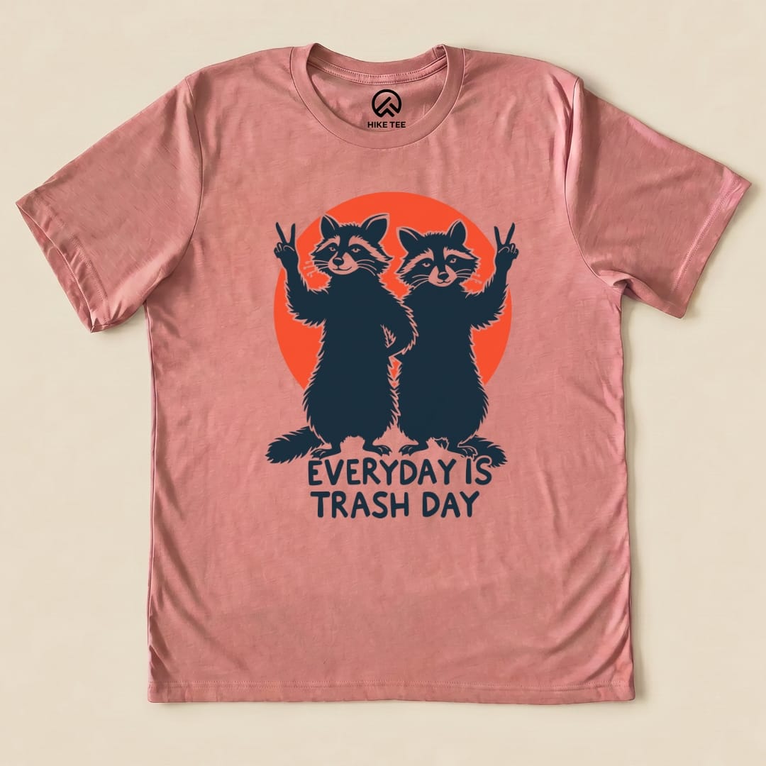 Trash Day Raccoon Shirt Hike Tee T-Shirt Heather Mauve / S